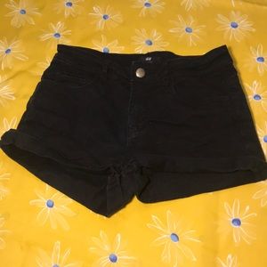 Black jean shorts